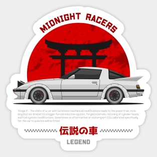 Midnight Racer White RX 7 FB JDM Sticker